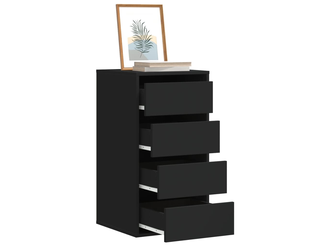 Vidaxl Cómoda 40x41x76 Cm Derivados De Madeira Preto