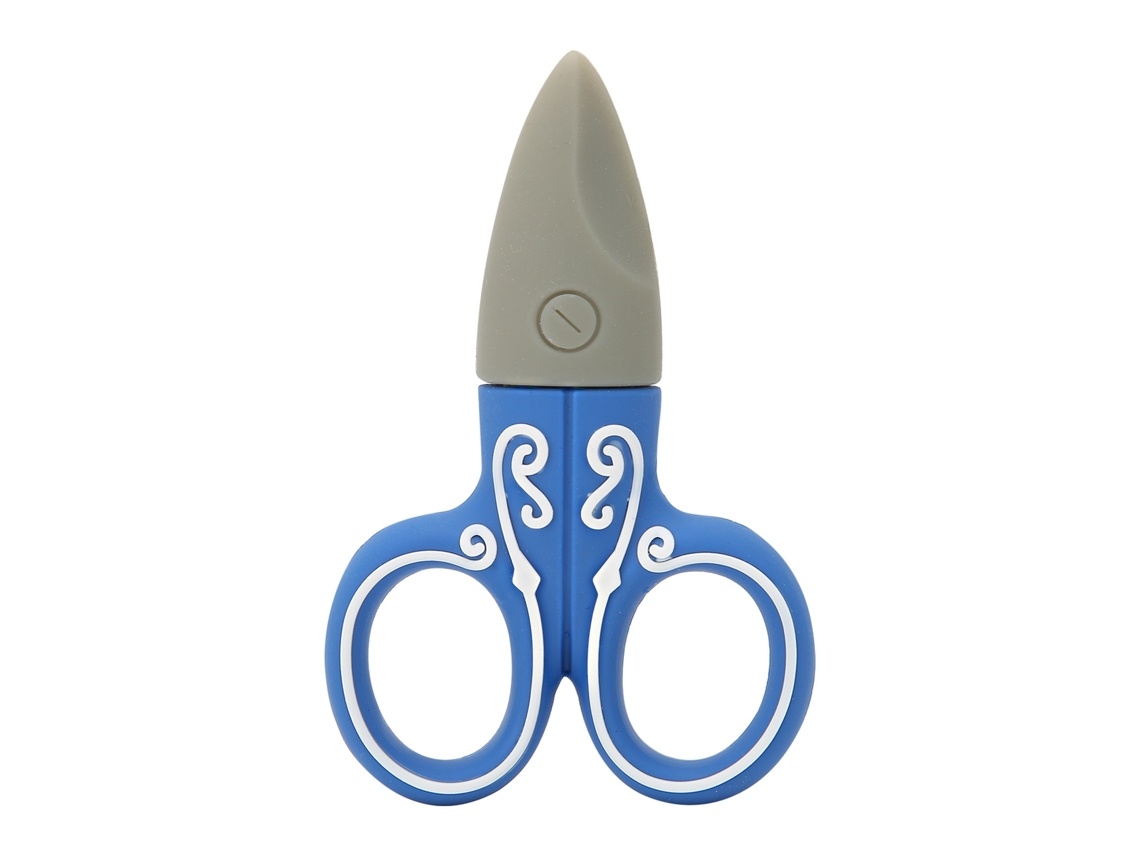 Pen Drive De Memória Em Formato De Tesoura Cartoon, 128gb, Azul, Portátil Luz Dourada