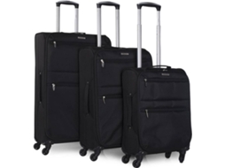 Conjunto de 3 Malas de Viagem ITACA Poliéster Eva Preto (35/75/110 L)