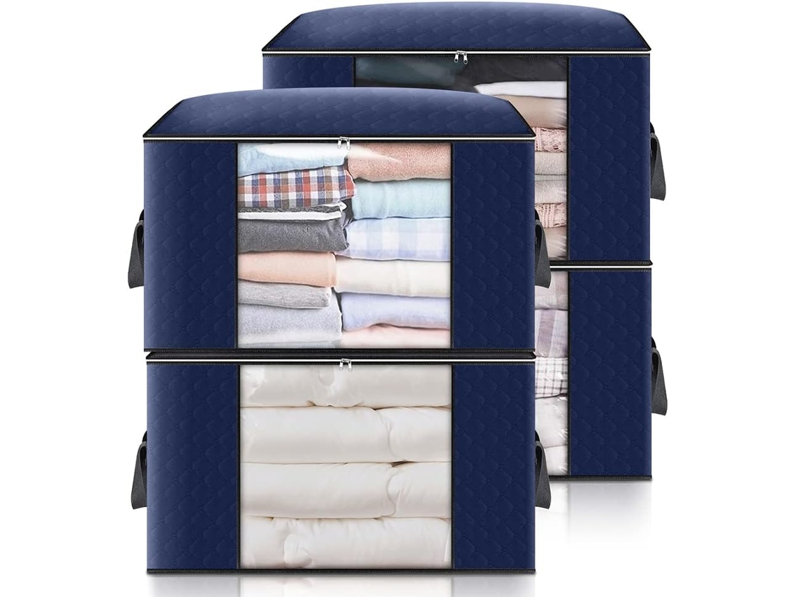Conjunto De 4 Sacos Organizadores Para Debaixo Da Cama, Sacos De Para Edredons, Cobertores, Travesseiros, Brinquedos, Roupas E Jaquetas