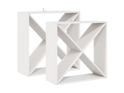 Conjunto 2 Escorredor De Vinho Vidaxl Branco Madeira De Pinho Maciça (62 X 25 X 62 Cm)