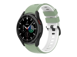 Bracelete Silicone para Samsung Galaxy Watch 5 Pro / Watch 5 Duas Cores Verde Claro Branco XIAOMOYU (45mm)