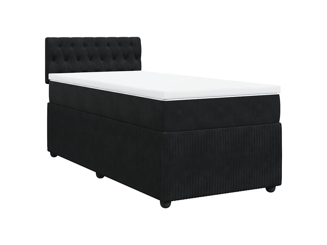 Cama com Molas/colchão 90x190 Cm Veludo Preto MAISON EXCLUSIVE