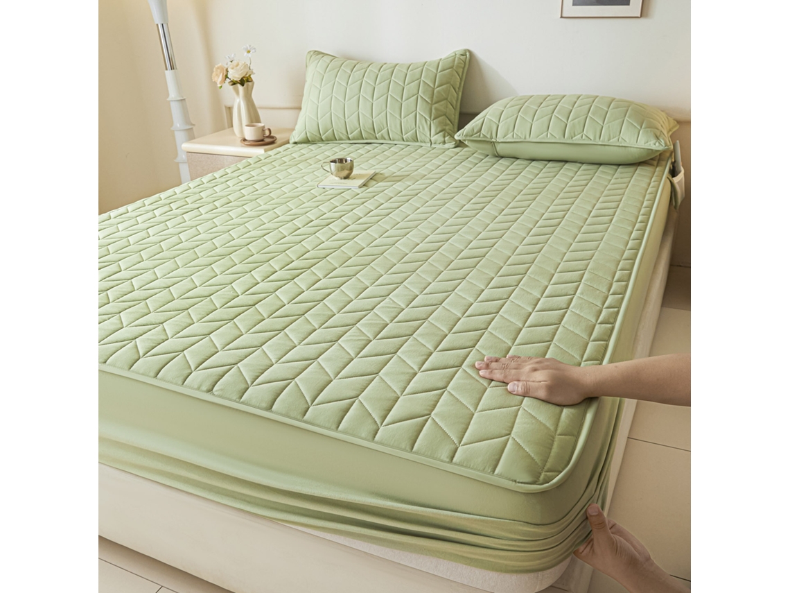 Protetor De Colchão Impermeável, Macio E Lavável, Verde, 90x200 Cm Elysve