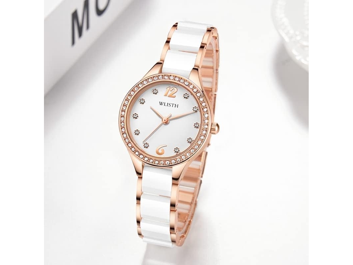 Lurelia Relógio Feminino, Detalhes Com Strass, Aço Inoxidável, Prata