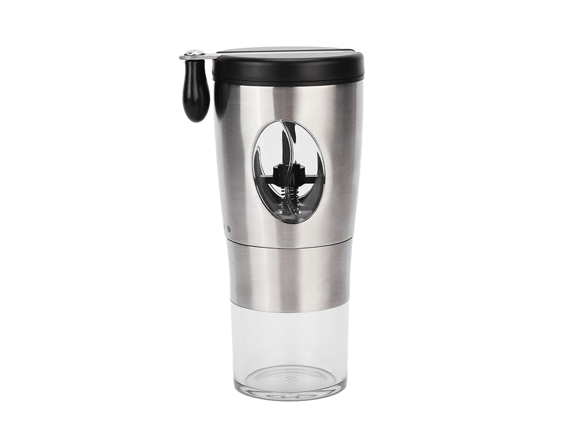 Moedor de Café Manual Ajustável em Aço Inoxidável com ABS, Portátil, Baixo Ruído
