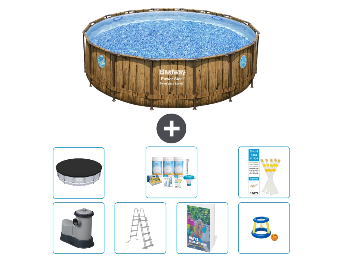 Bestway Piscina Bestway Power Steel Redonda - 488x122 Cm - 8-peças S548