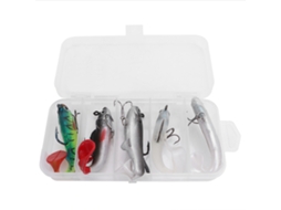 5pcs Iscas Artificiais Soft com Anzóis Multicoloridas