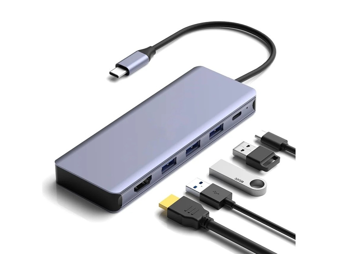 Gabinete De Disco Rígido Ssd 6 Em 1 Usb C Hub M.2 Nvme Com 4k 60 Hz Hdmi 3 10 Gbps Usb 3.0 E Porta De Carregamento Usb C Pd De 100 W Bestvite