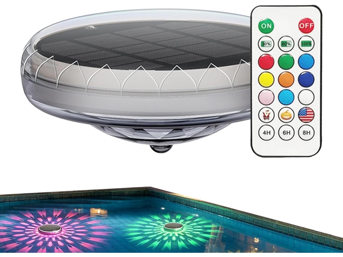 Luzes Solares Flutuantes 9 Modos Iluminação Prova 3 Níveis Controle Remoto Jardim GOKOCO
