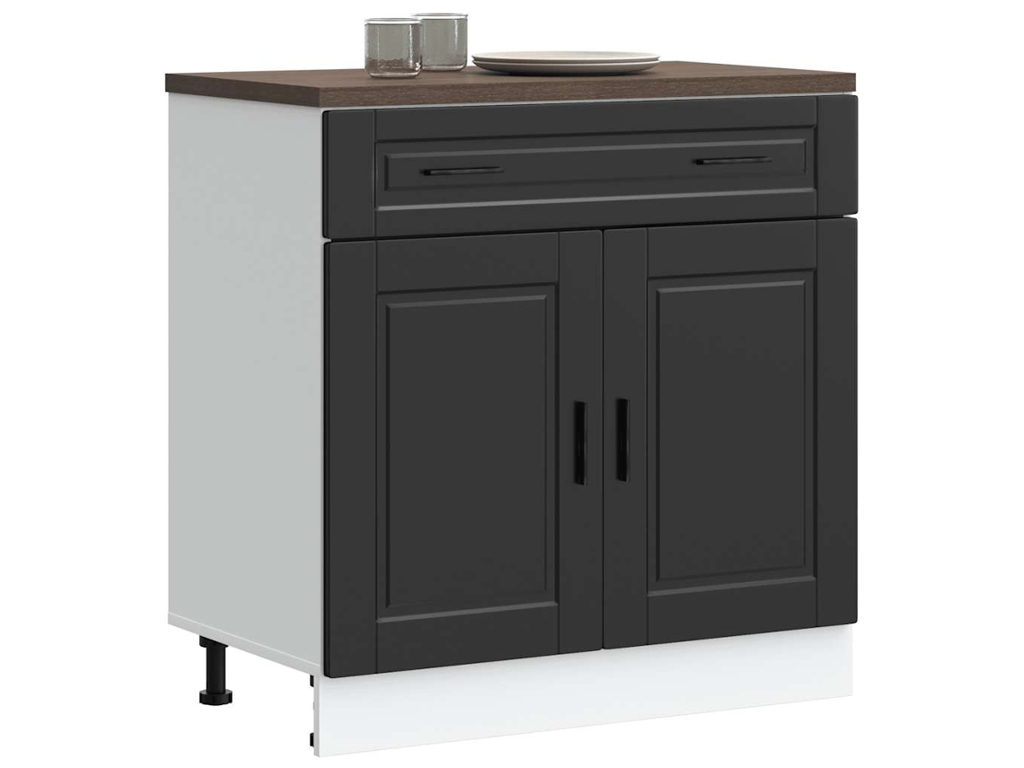 Vidaxl Armário Base De Cozinha Porto Derivados De Madeira Preto