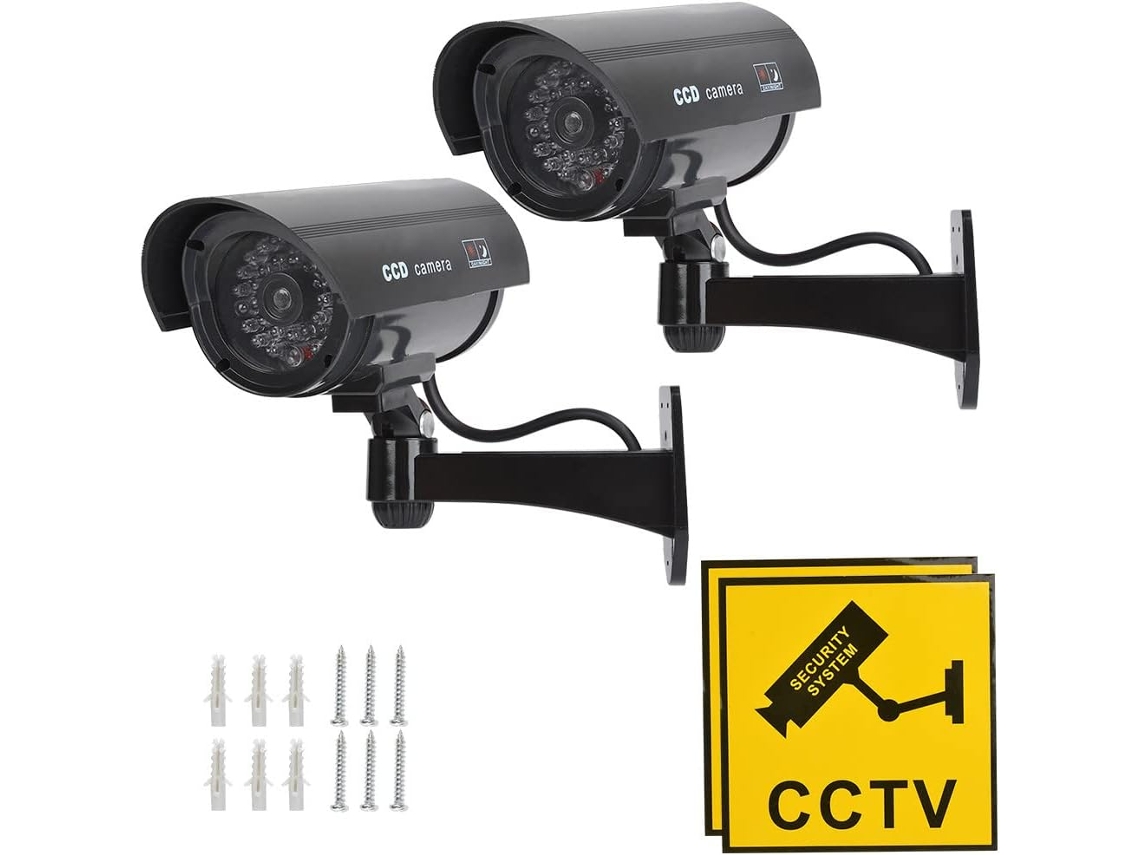 Câmera Falsa Câmera De Vigilância Câmera Analógica Com Led Infravermelho Vermelho Piscando