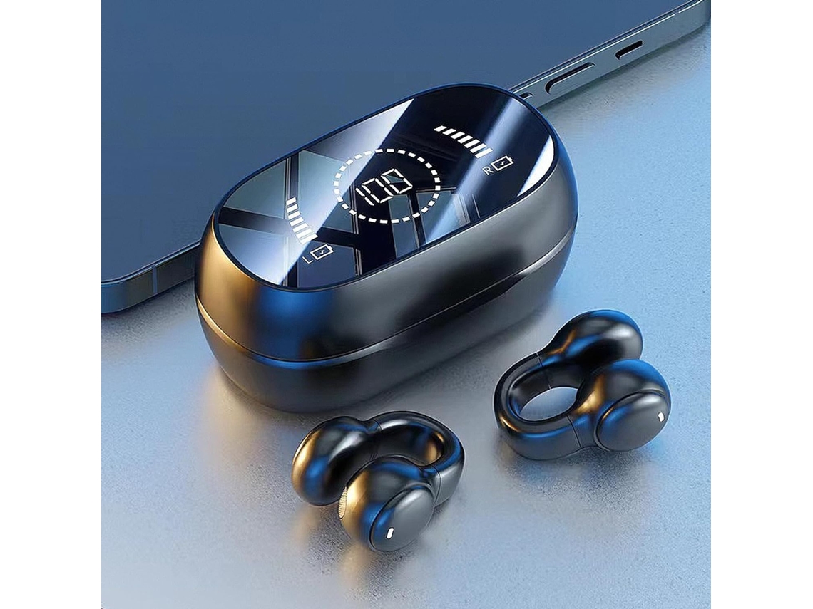 Fones Abertos com Clipe JIAPEI, condução óssea, IPX4, para corrida, caminhada, treino, laranja