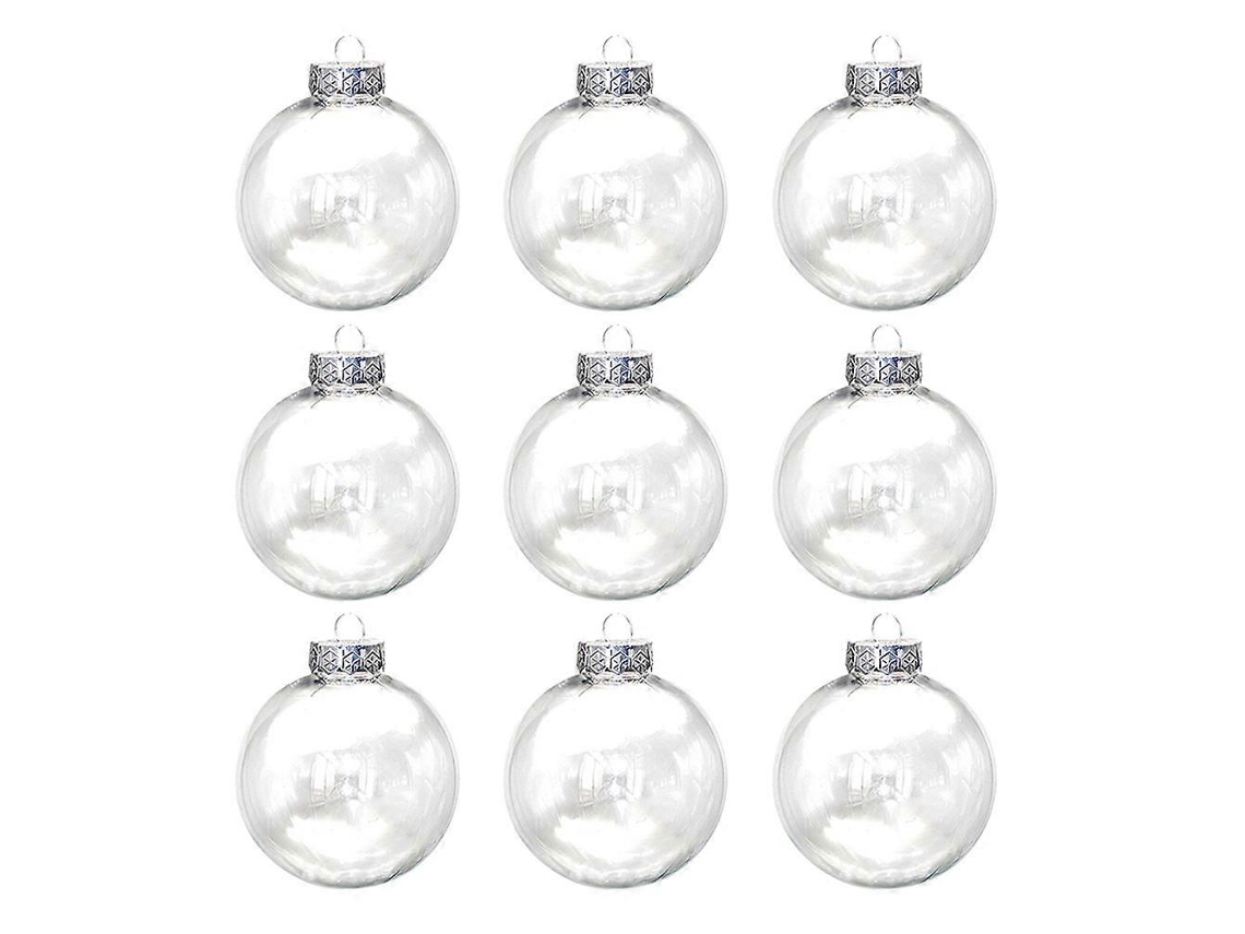 Conjunto De 9 Bolas Transparentes Ocas Para Pendurar, Decorao De Natal, Bola Redonda Com Flor Eterna. Hengjian