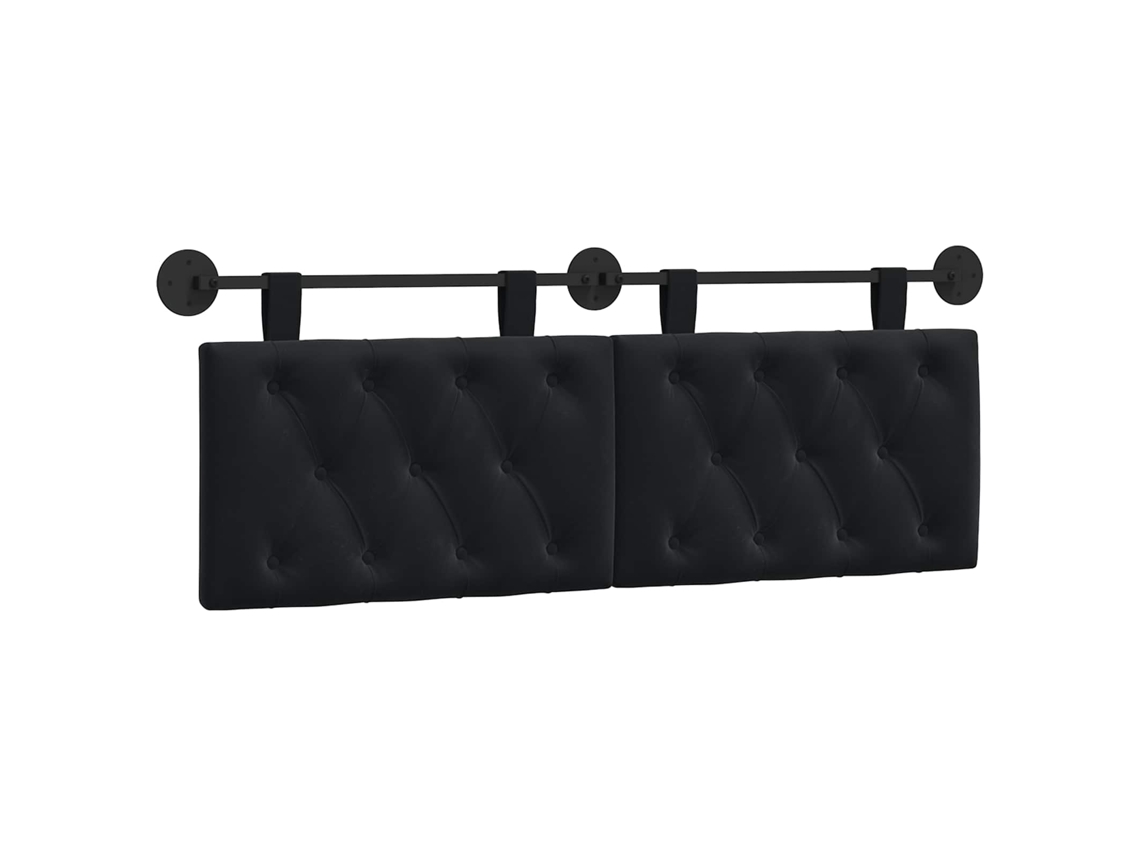 Conjunto 1 Cabeceira Moderna Vidaxl Preto Veludo (130 X 55 X 7 Cm)