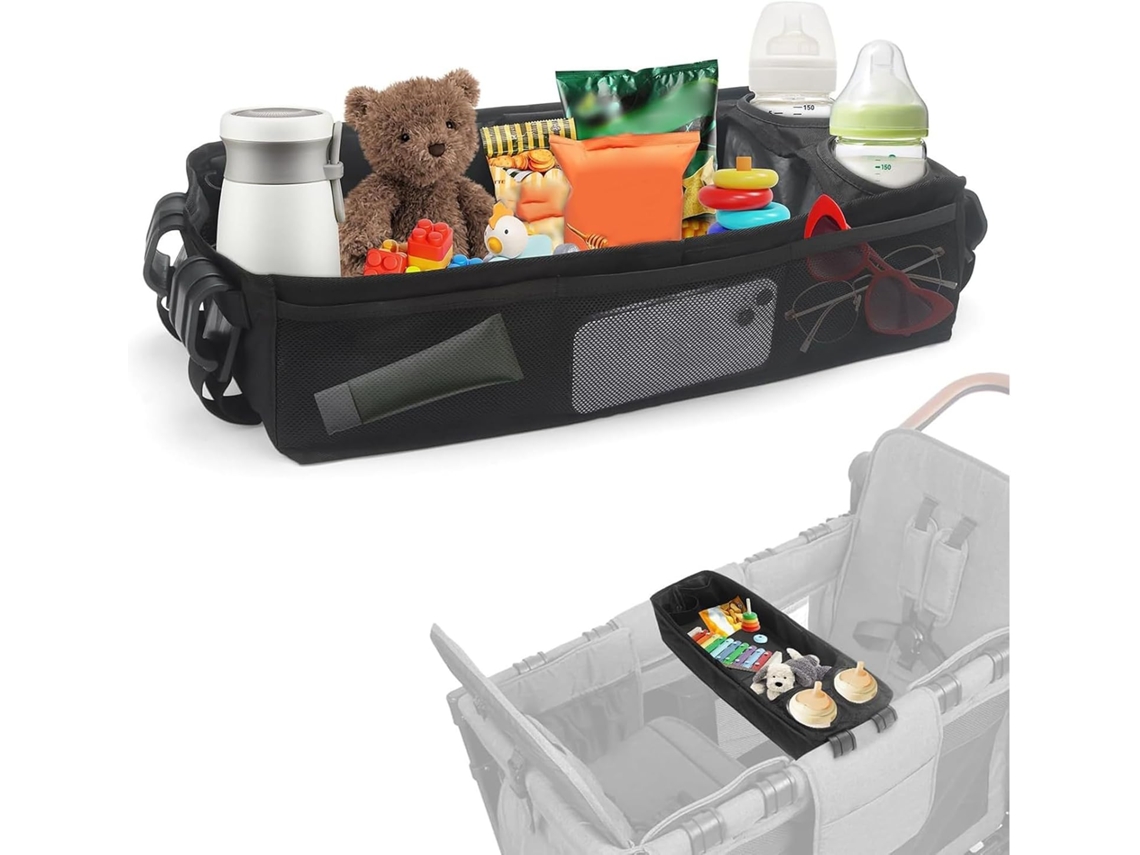 Adaptador De Bandeja De Lanches Para Carrinho De Bebê Com Liberação Rápida E Porta-copos