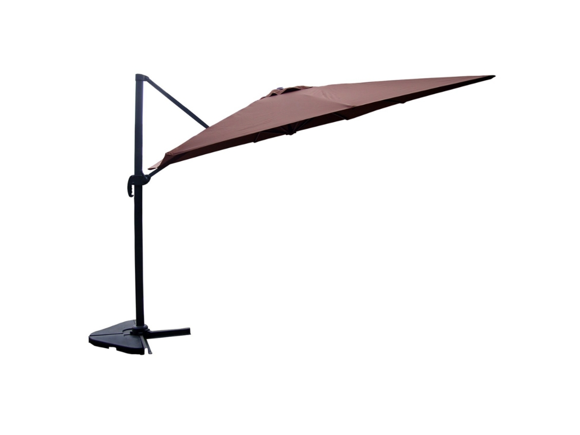 Cesare Guarda-sol  Castanho Deslocado Retangular 3 X 4 M Giratório A 360