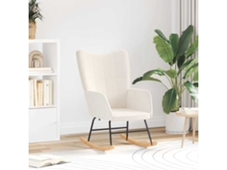 Vidaxl Cadeira De Baloiço Creme Tecido Sherpa