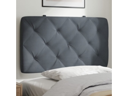 Cojín para cabecero de terciopelo gris oscuro de 90 cm