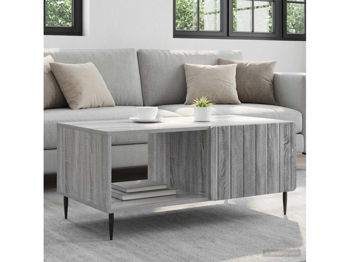 Vidaxl Mesa De Centro Sonoma Cinzento 90 X 50 X 40 Cm