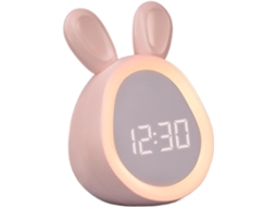 Despertador Infantil Com Luz Noturna, Design De Coelho E Recarregável Via Usb