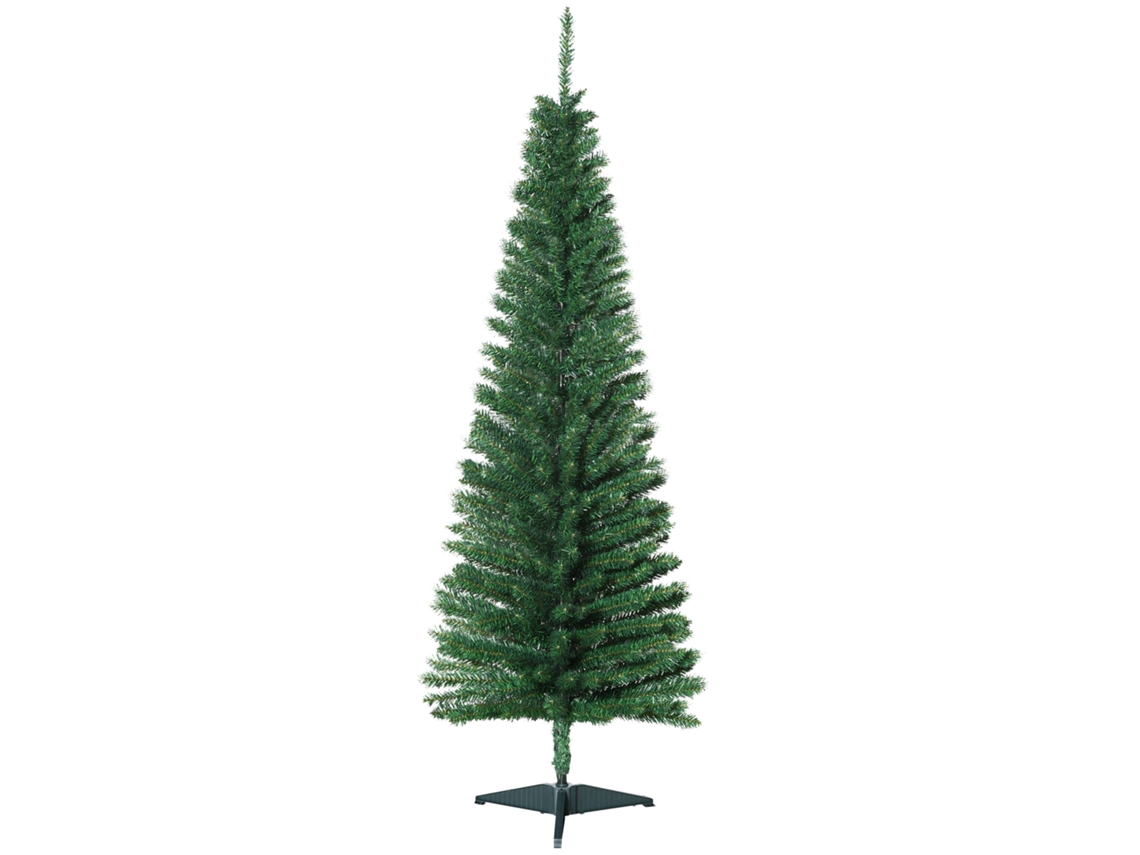 Árvore de Natal Artificial Slim 150 Cm com Galhos Realistas, Árvore de Natal Alta e Estreita com Base Dobrável, Verde Ge
