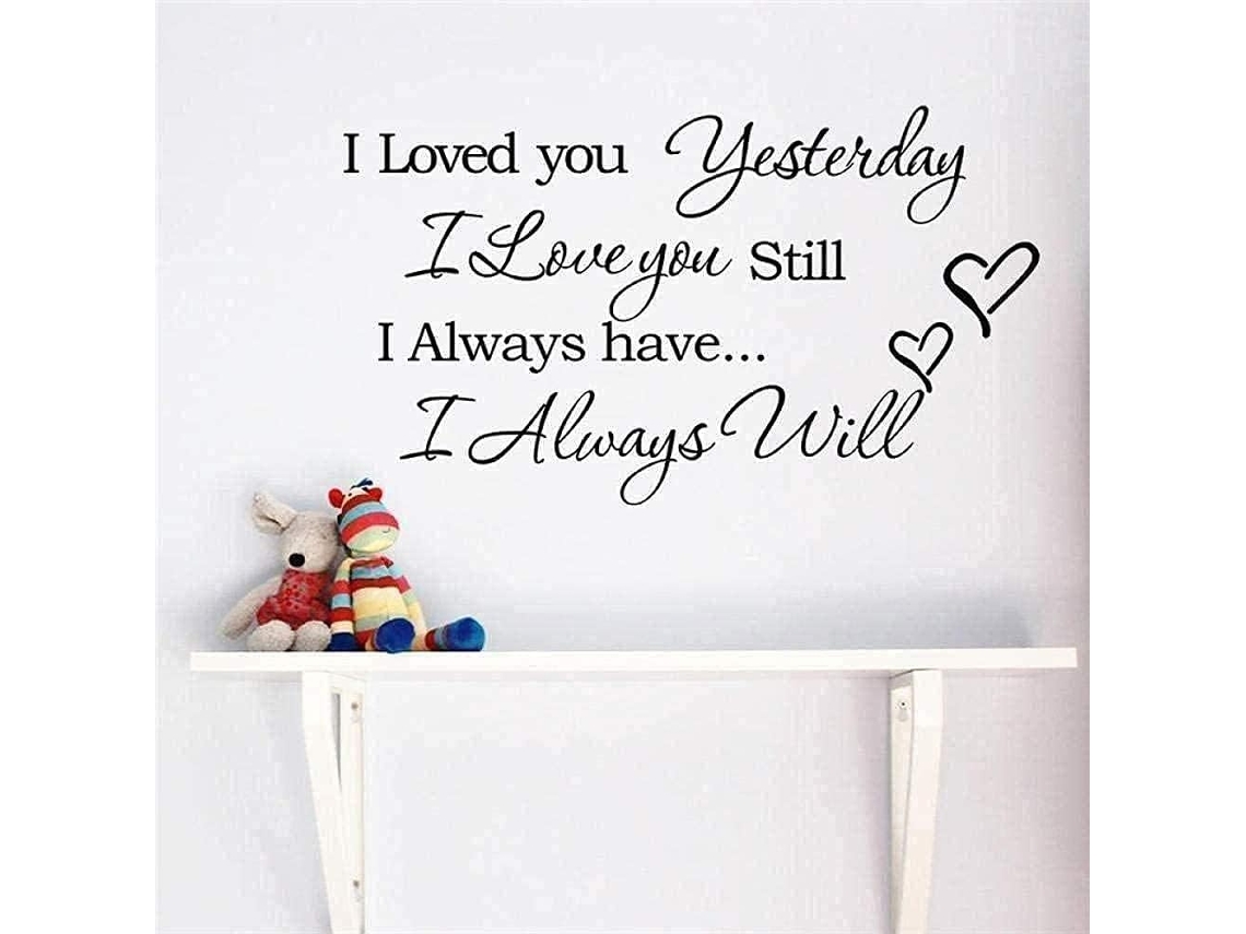 Papel de Parede Mural "Ontem Eu Ainda Te Amo", Adesivos de Parede Aconchegantes, Decoração para Quarto Infantil, Adesivos de Parede DIY, Mural de Vinil 51 x 29 cm