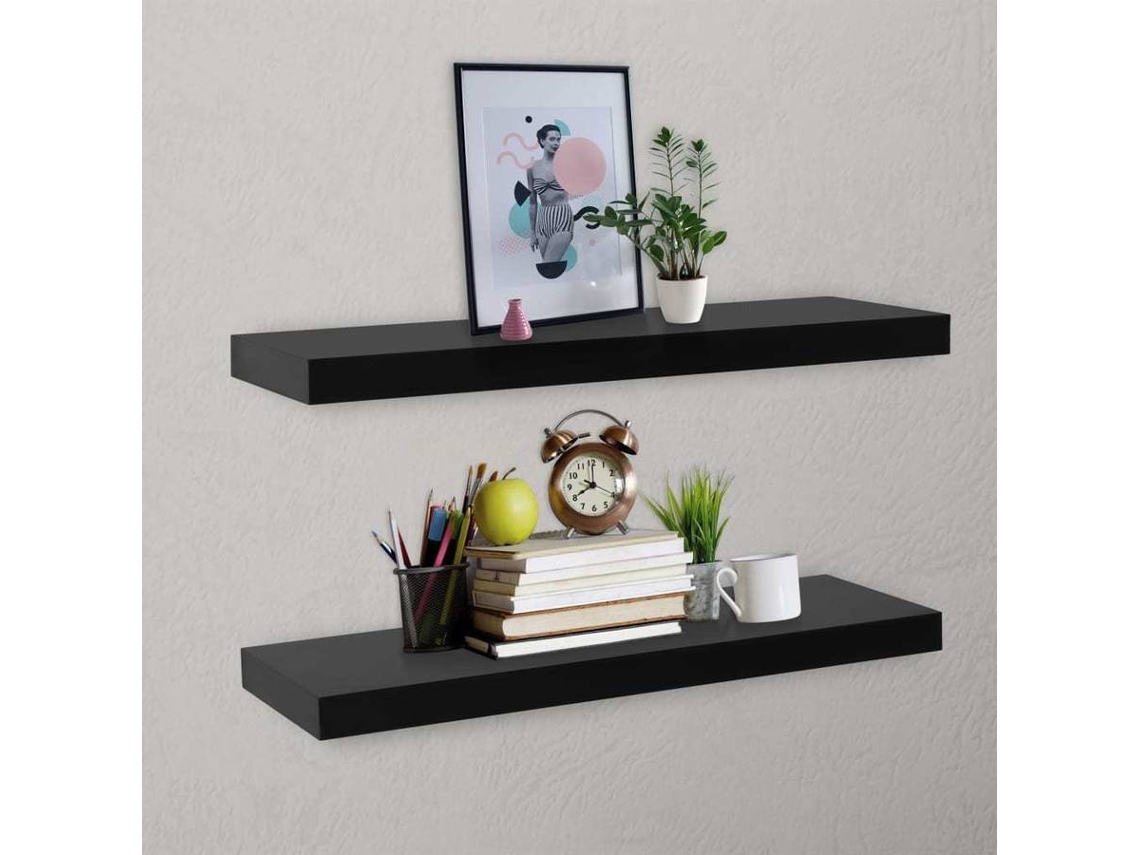Wall Mounted Shelf, Wall Mounted Shelves Vidaxl Preto Mdf (80 X 20 X 3.8 Cm)