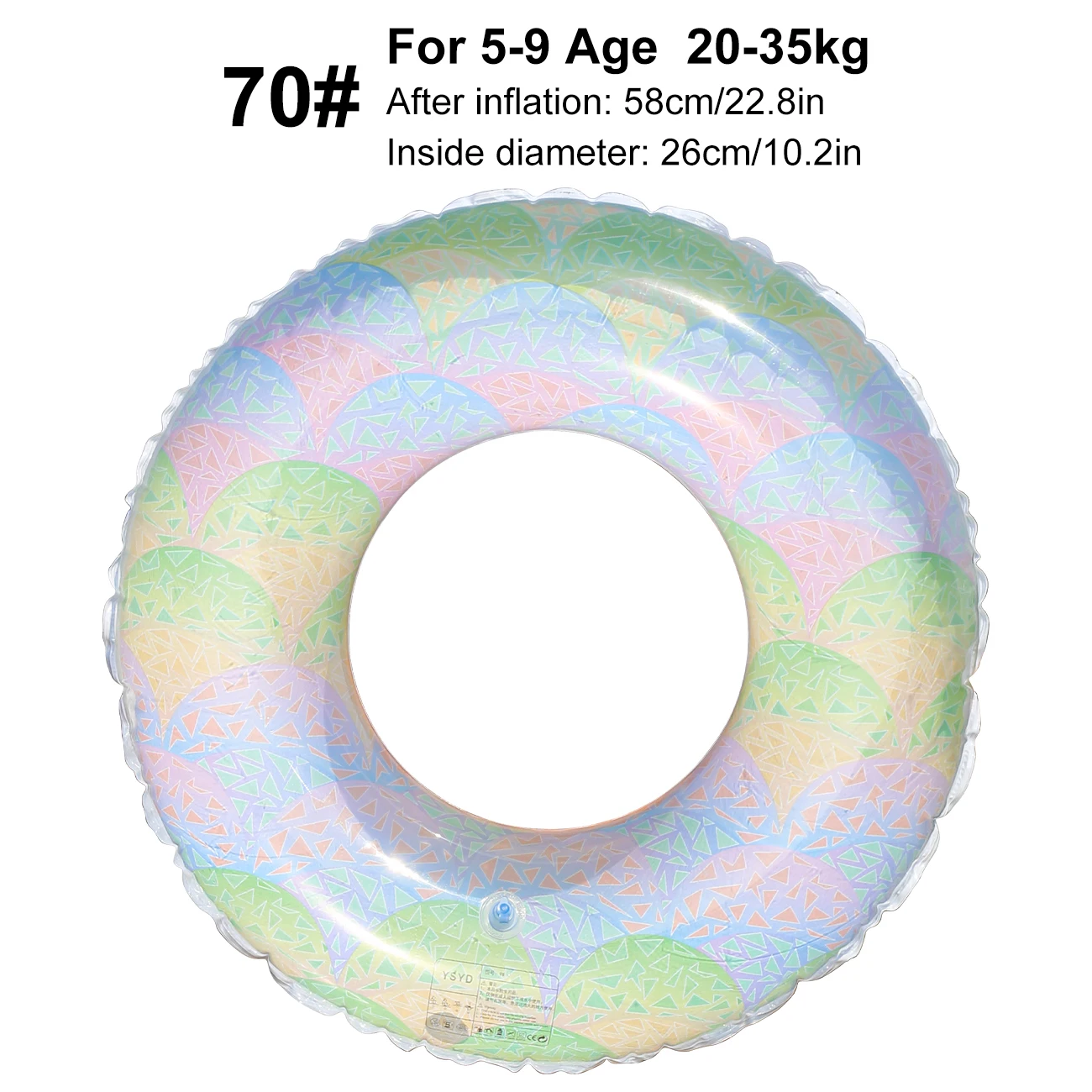 (70) Uma Boia Inflável Para Piscina, Uma Boia De Natação Colorida E Estampada E Uma Boia Para Piscina.