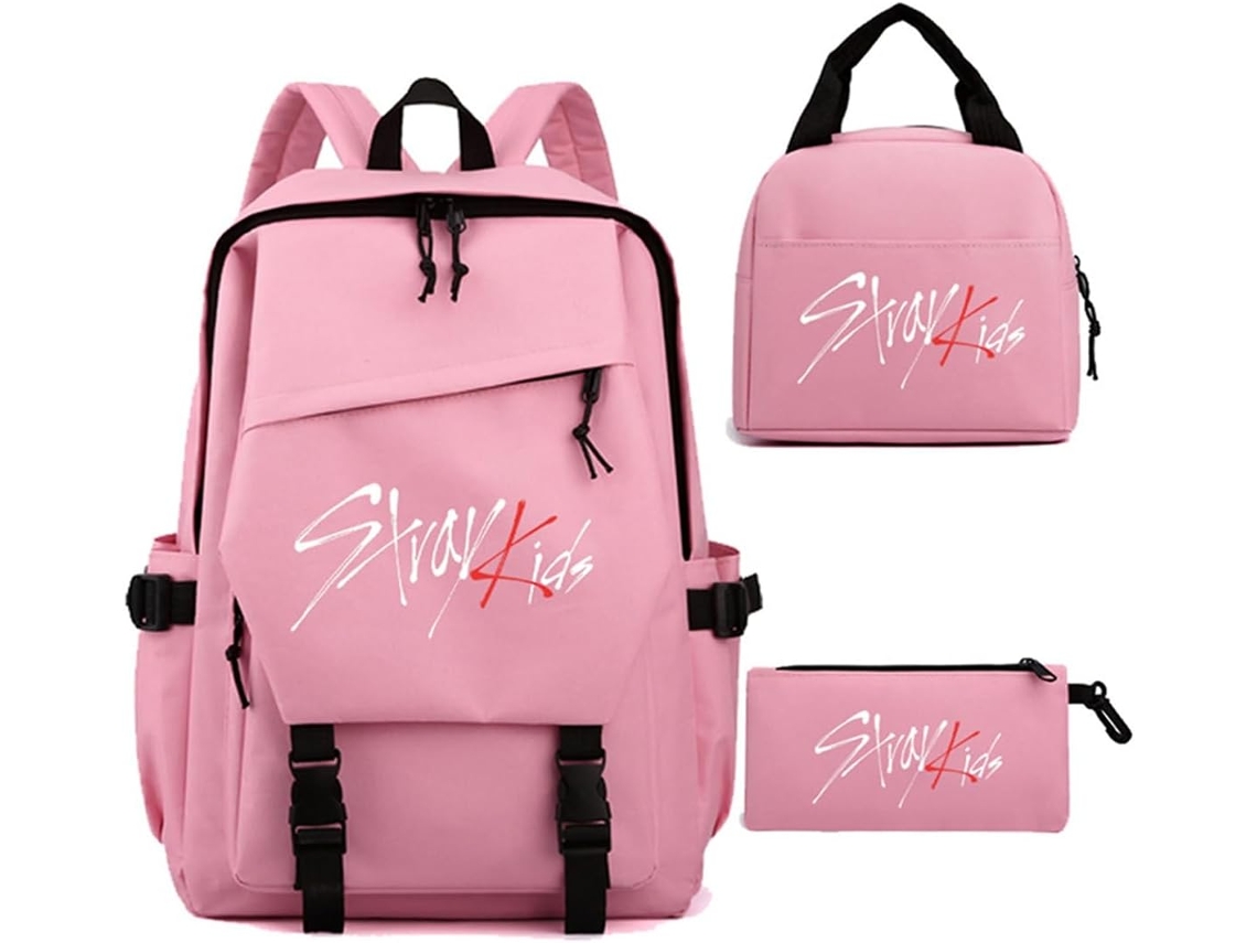 Mochila Escolar Infantil Stray Felix 3 Em 1 Skz00 Com Lancheira Estojo, Estilo Kpop, Grande Capacidade,
