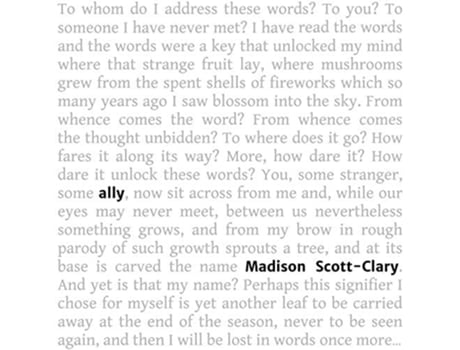 Livro Ally De Madison Scott-clary (inglês)