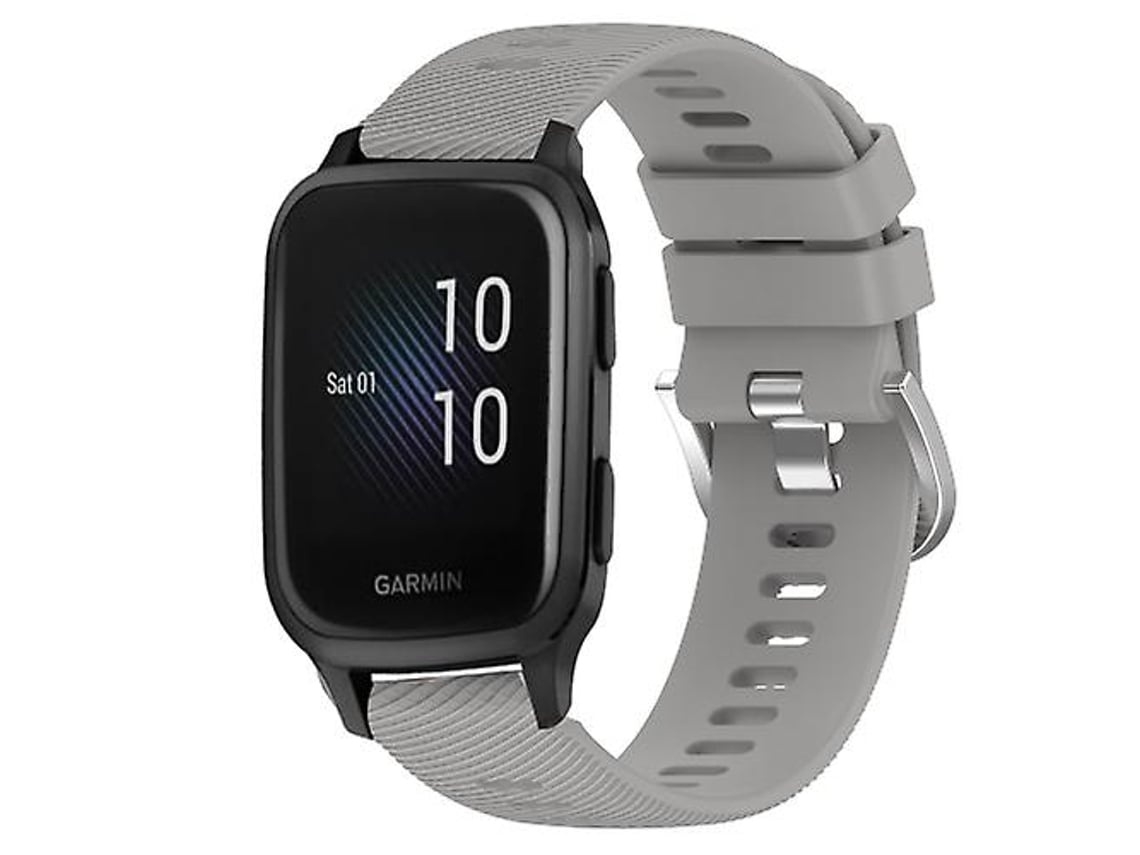 Pulseira De Relógio Lurelia Para Garmin Venu Sq 20 Mm Silicone Cinza