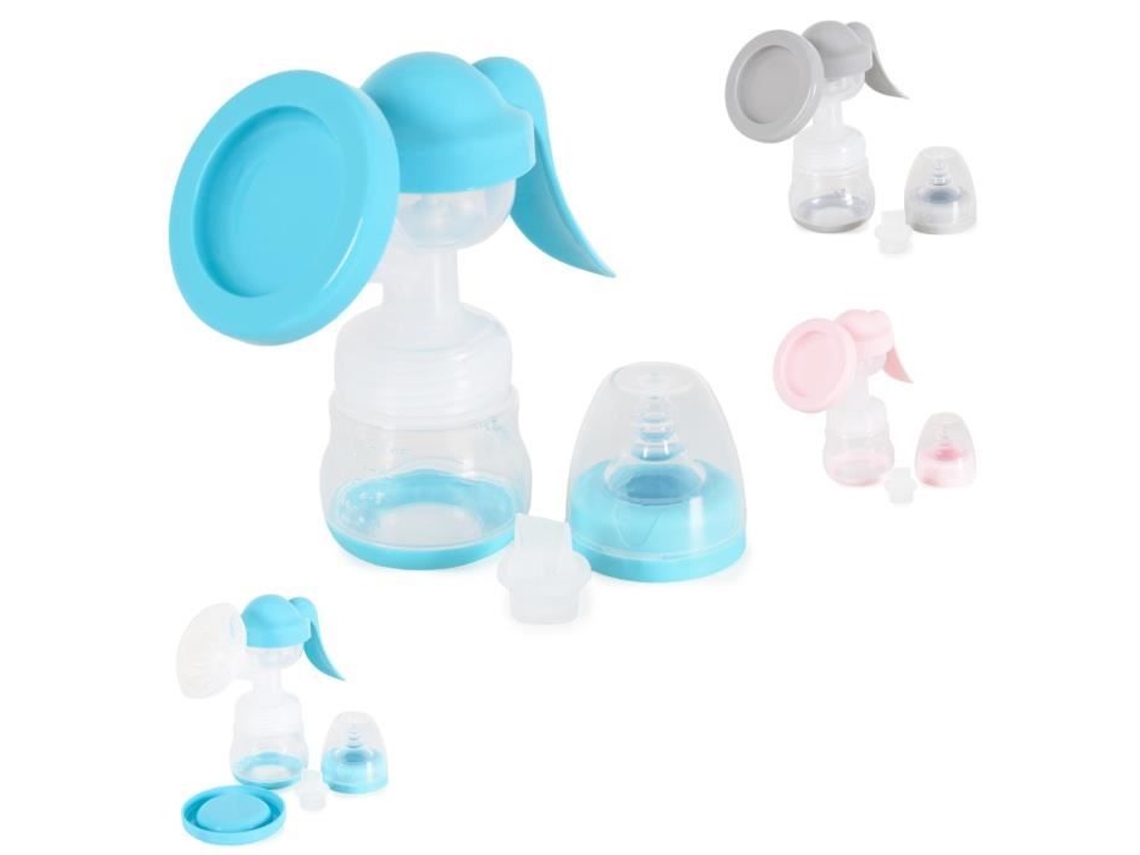 Bomba de sucção manual BRILVIBERA Cangaroo Leite Strip com bico de silicone azul (150 ml)