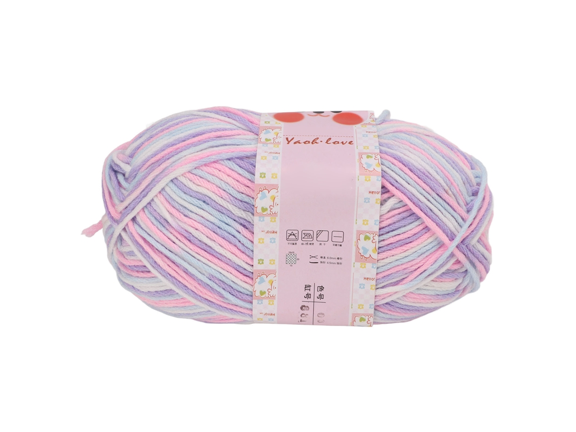 Fio De Algodão Para Tricô Com 6 Fios, Fio Grosso De Algodão Com Cor Floral, Faça Você Mesmo, Respirável E Feito À Mão Para Artesanato Slowmoose