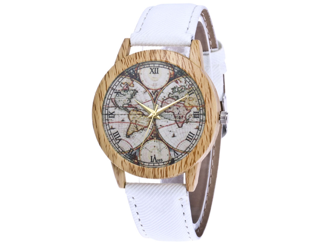 Relógio de Pulso Casual de Quartzo com Pulseira de Vaquero para Homem e Mulher Branco