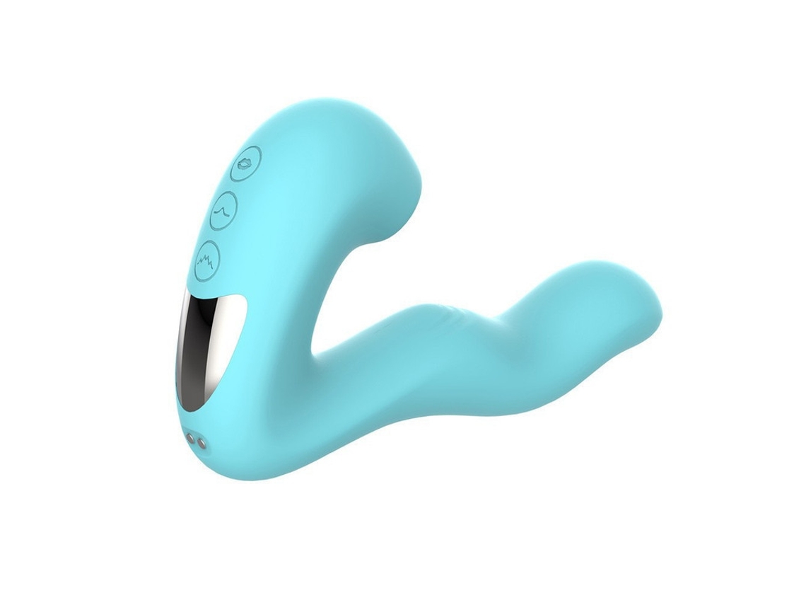 Vibrador De Suco 2 Em 1 Com 10 Modos De Vibrao Para Mulheres (azul)