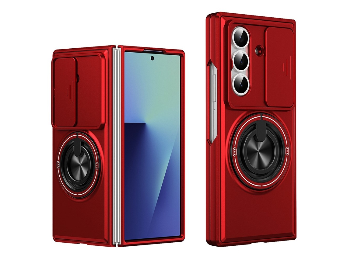 Capa Para Samsung Galaxy Z Fold8 Ultra, Resistente A Quedas Com Suporte De Anel Digitallab (vermelho)
