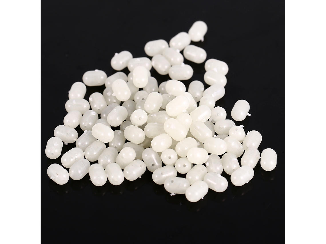 Fishing Tackle Beads (luminous Cross) Transparent Beads Bait Stopper Beads 100 Pieces Per Bag 5*8mm