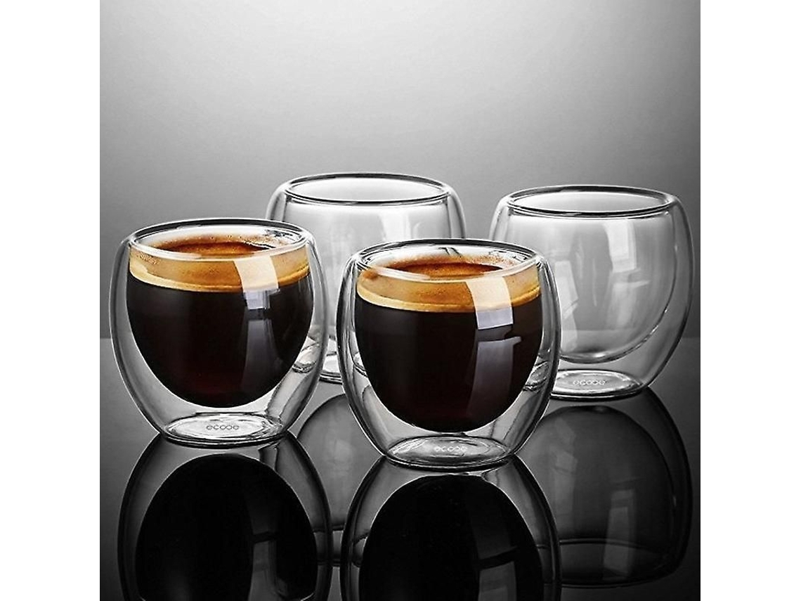 Vasos Doble Pared Vidrio Borosilicato 80ml/250ml Para Café Espresso, Bebidas Frías Y Postres 1ud-450ml