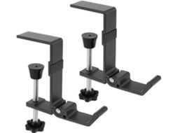Conjunto De 2 Ganchos Metal Cinza Para Guardar Fones Ouvido Da Operitacx, Com Fixação Ajustável Para Mesa E Monitor