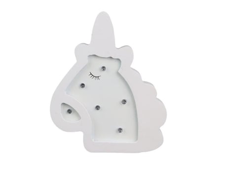 Vela Infantil Unicórnio Tom e Zoe Madeira e Poliresina 6 LEDs Branco Sólido