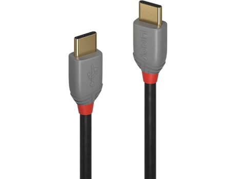 Cabo de Dados LINDY (USB-C - 1 m - Preto)
