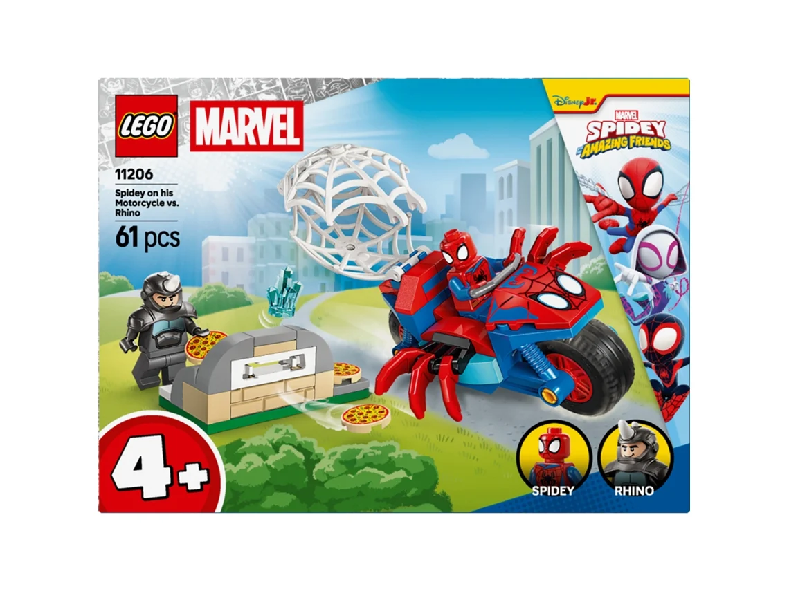 Lego Marvel 11206 Spidey E Seus Amigos Extraordinários Spidey Na Sua Moto Contra Rhino