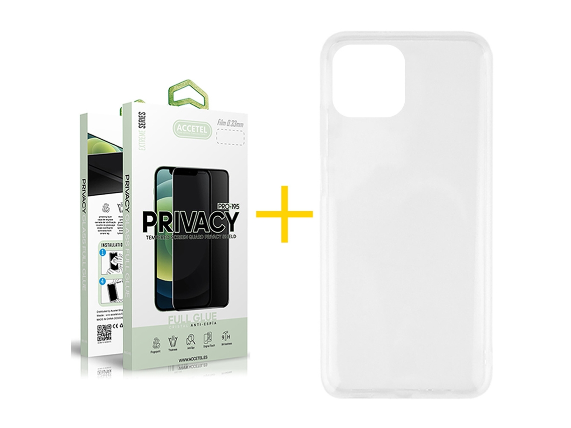 Conjunto de Película de Ecrã Antispy para iPhone 16 Pro GANDY Transparente (1un)
