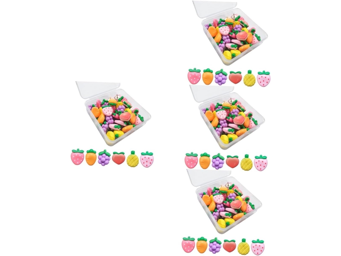 Conjunto De 120 Alfinetes Decorativos Em Formato Frutas Para Murais E