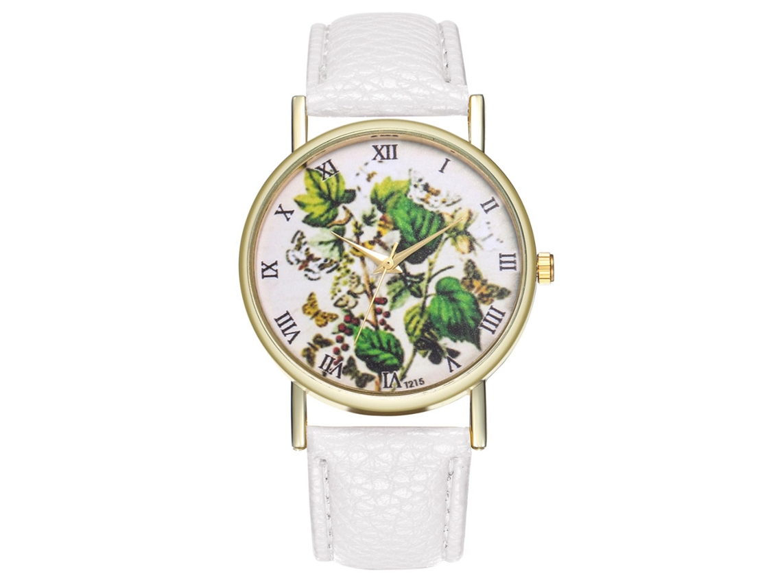 Reloj De Pulsera Analógico De Dial Redondo Con Movimiento De Cuarzo Moda (blanco)