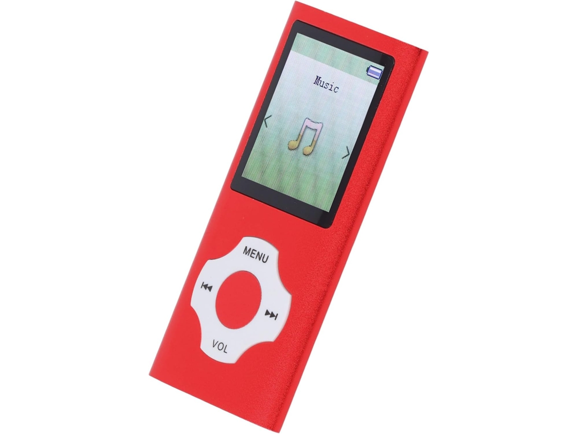 Leitor de MP3/MP4 de 128 GB, tela de 1 polegada, gravador portátil colorido de 128 GB, som HiFi de 1,8 polegadas, com chamadas de voz (vermelho)