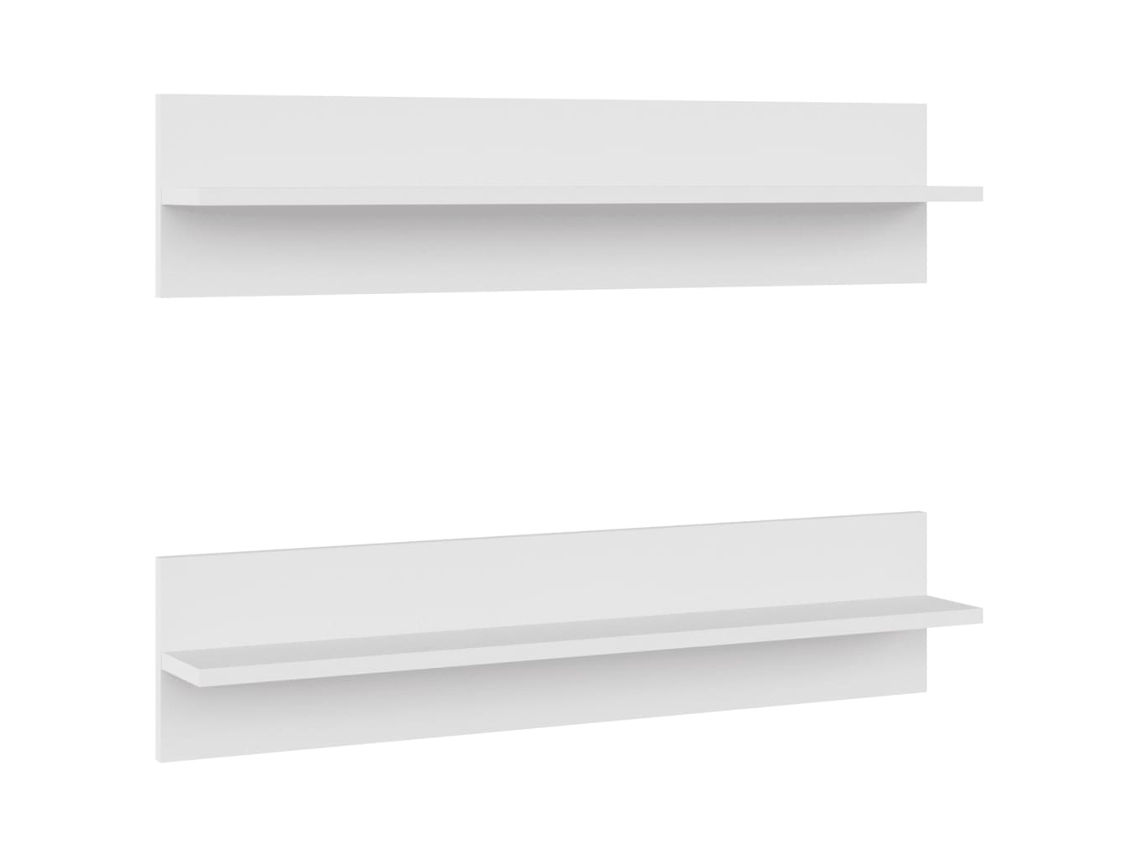 Conjunto de 2 Prateleiras de Parede em Madeira Compensada Branca MAISON EXCLUSIVE (80x11,5x18 cm)