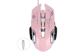 Aetheria mouse Gamer com Fio Usb 6 Botões Ergonomico Luminoso 3200dpi Rosa X7