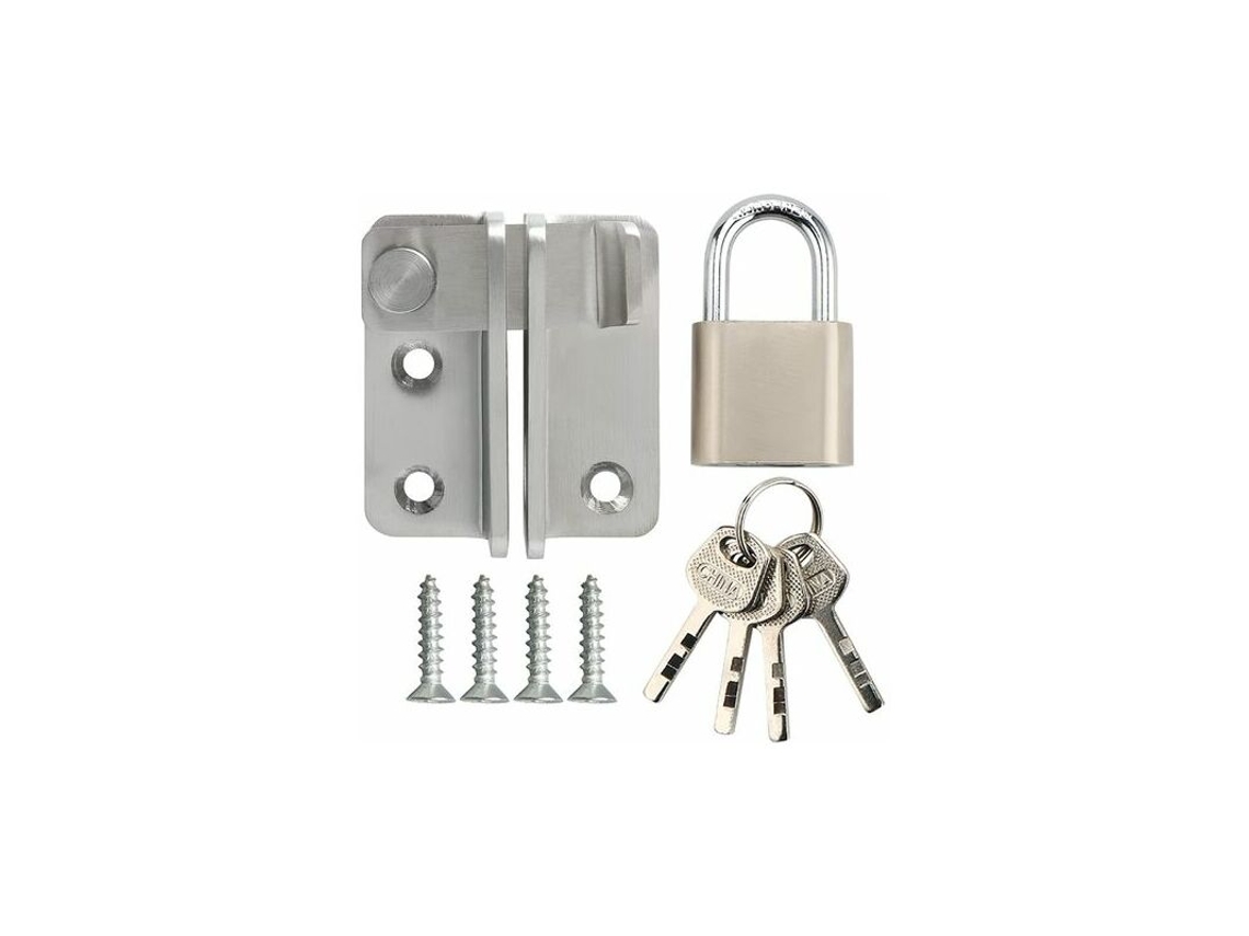 Fechadura De Porta Com Cadeado Para Porta Dupla, Janela, Armário De Celeiro, Gaveta, Garagem, Aço Inoxidável, Níquel Escovado Slowmoose